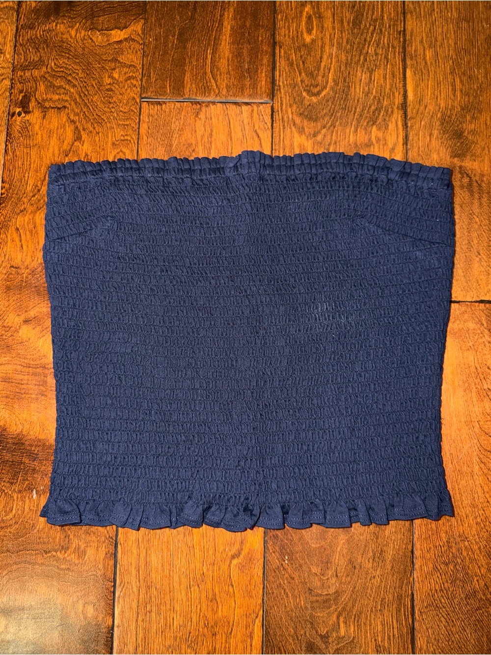 Navy Smocked Tube Top